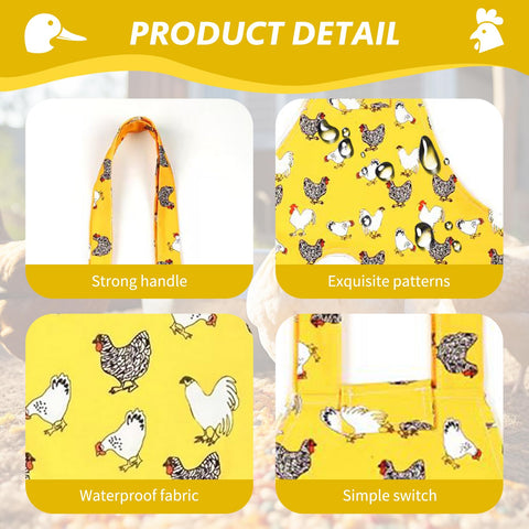 Umisun chicken holder bag close-up of waterproof interior lining.