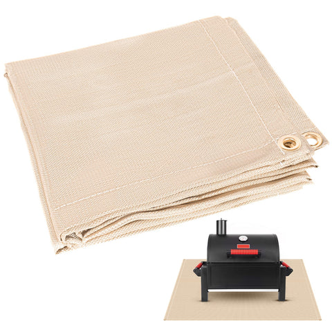 UMONIE 40x40 fire pit mat on a deck protecting surfaces from embers.