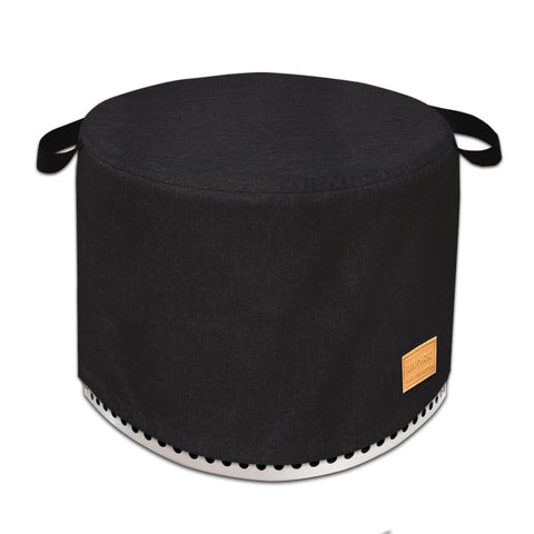 UNARK Yukon fire pit cover front view protects round pits up to 27 inches.