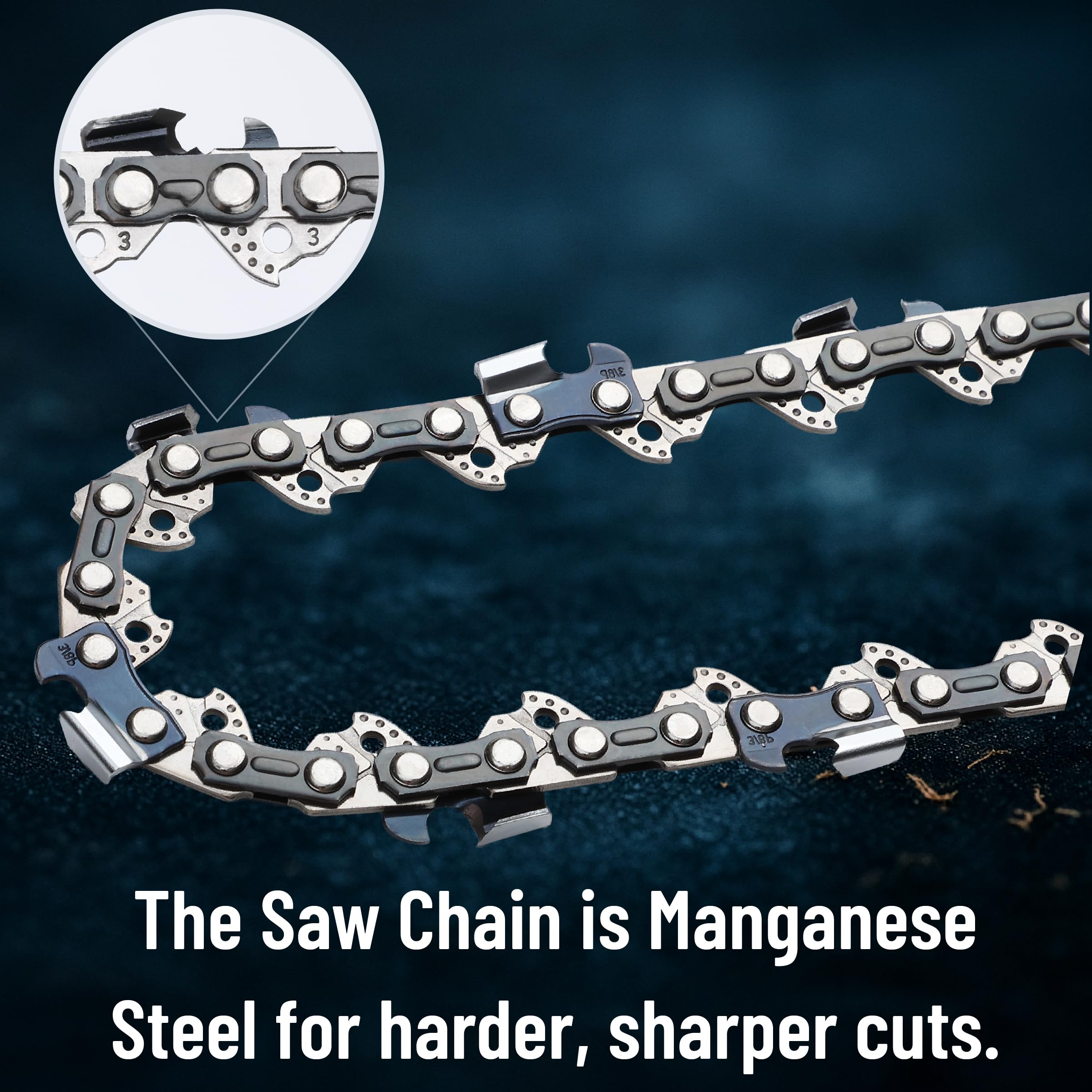 UNCO chainsaw chain 0.050-gauge for reliable bar-to-cut performance.