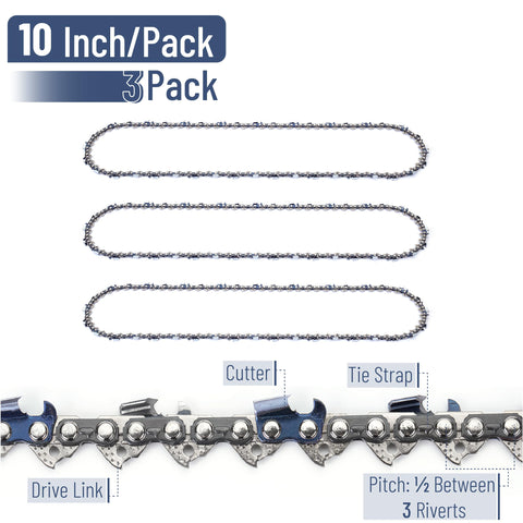 Close-up of UNCO chain teeth showing heat-treated steel