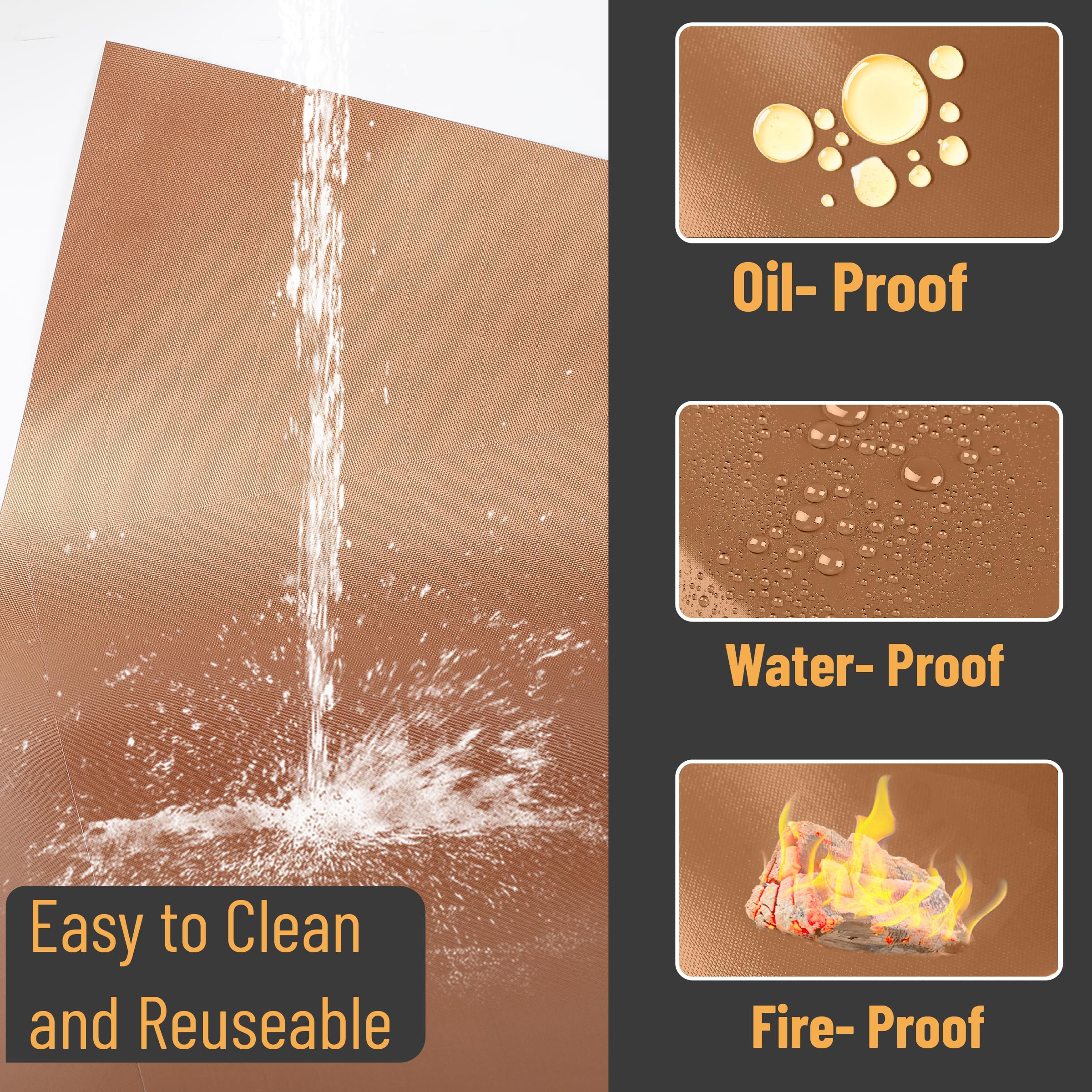 UNCO copper grill mats withstand up to 570°F for even heating