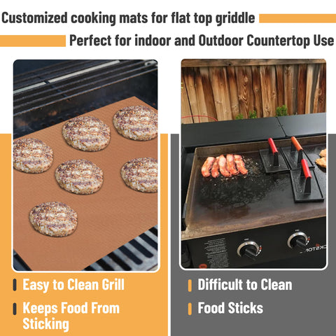 UNCO copper grill mats protect the grill from spills during cooking