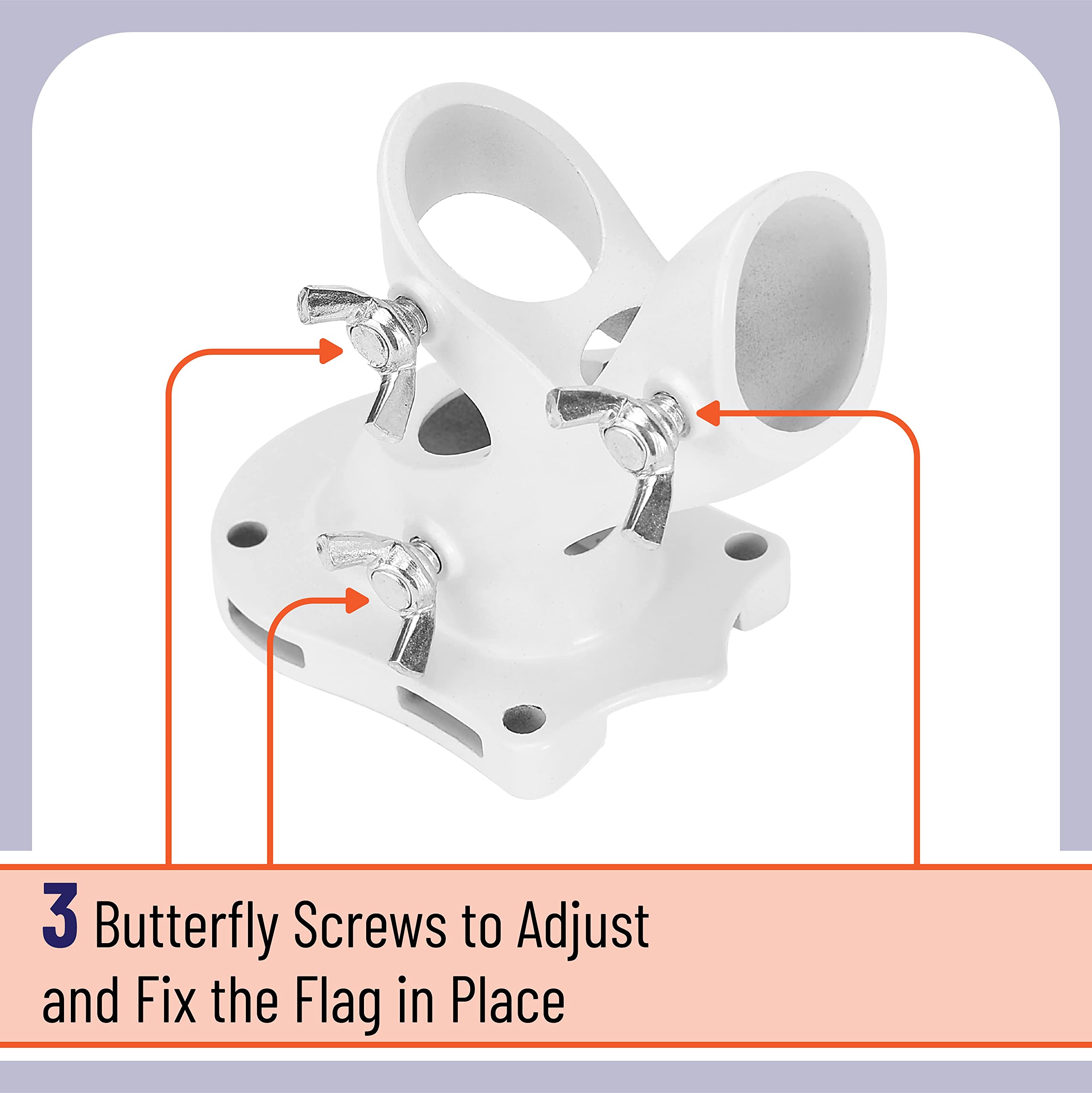 UNCO flag pole holder aluminum construction close-up highlighting lightweight strength.