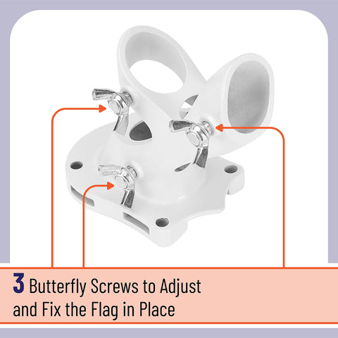 UNCO flag pole holder aluminum construction close-up highlighting lightweight strength.