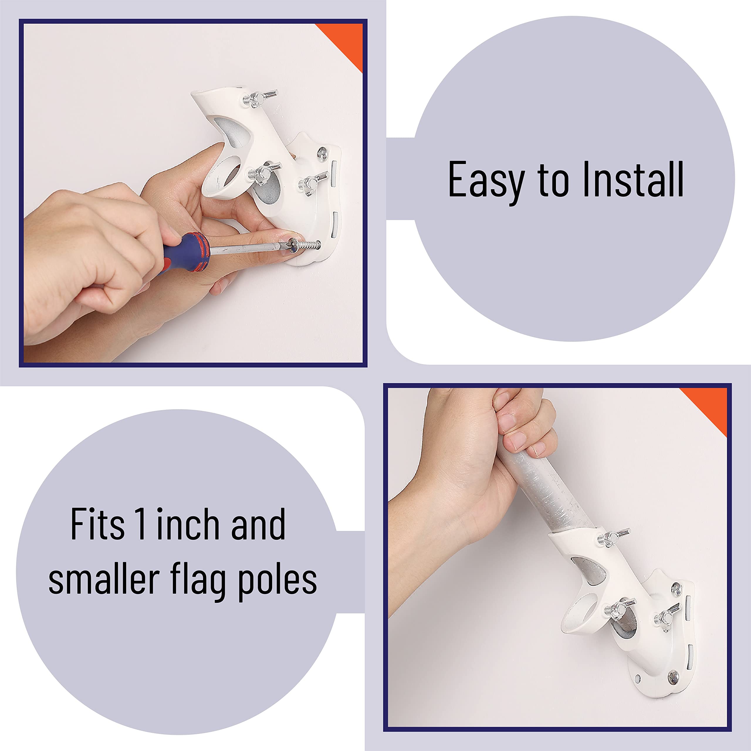 UNCO flag pole holder complete mounting kit included for easy DIY installation.