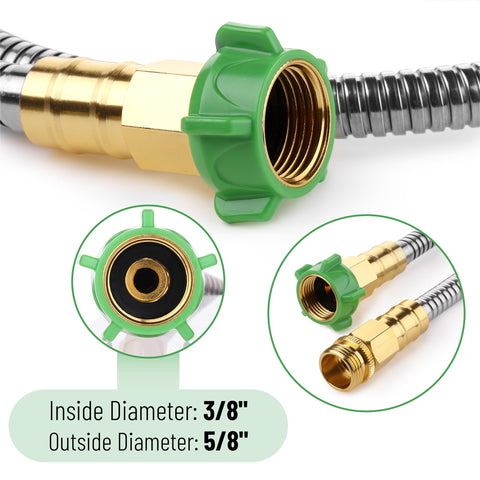 UNCO flexible metal hose easily maneuvered around plants and pots