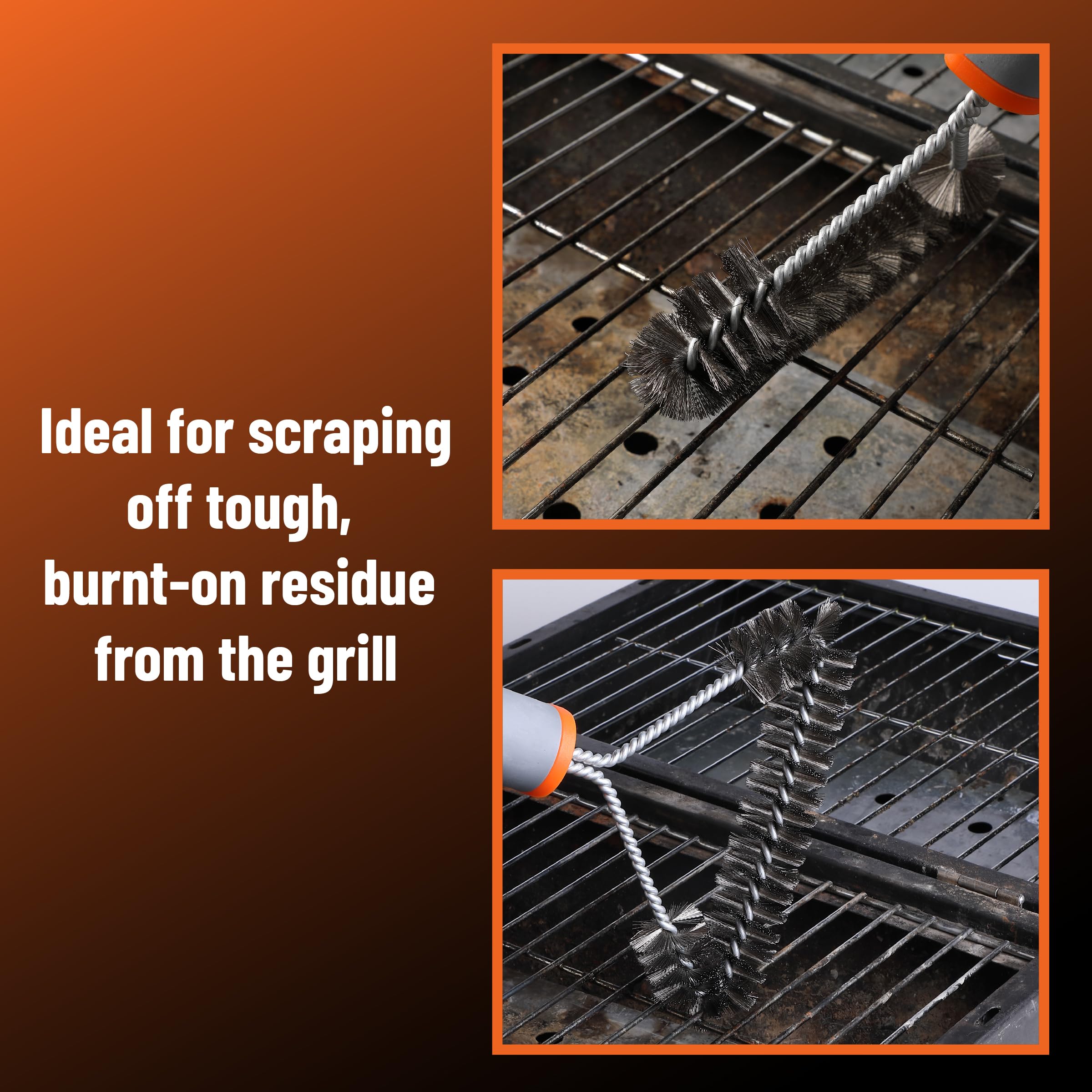 UNCO grill brush durable construction withstands regular cleaning tasks.
