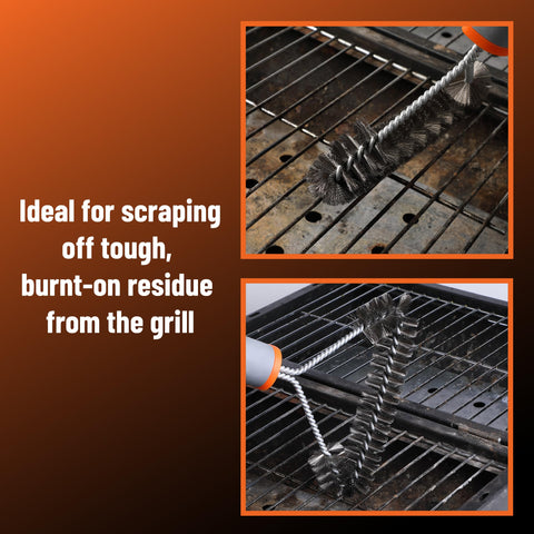 UNCO grill brush durable construction withstands regular cleaning tasks.