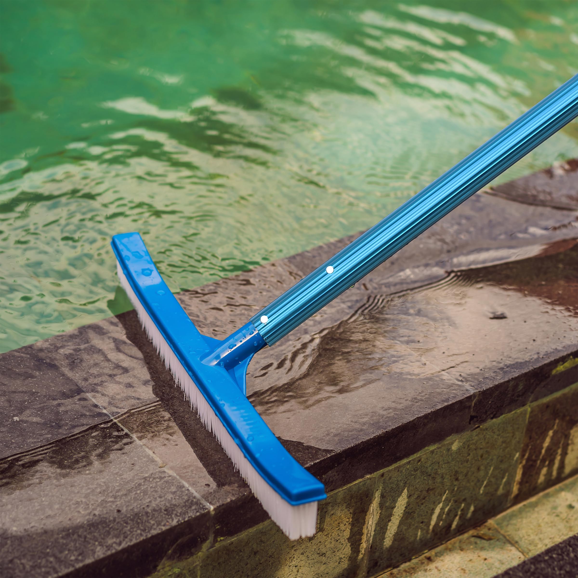 UNCO lightweight pool pole with ergonomic grip reduces strain during cleaning.