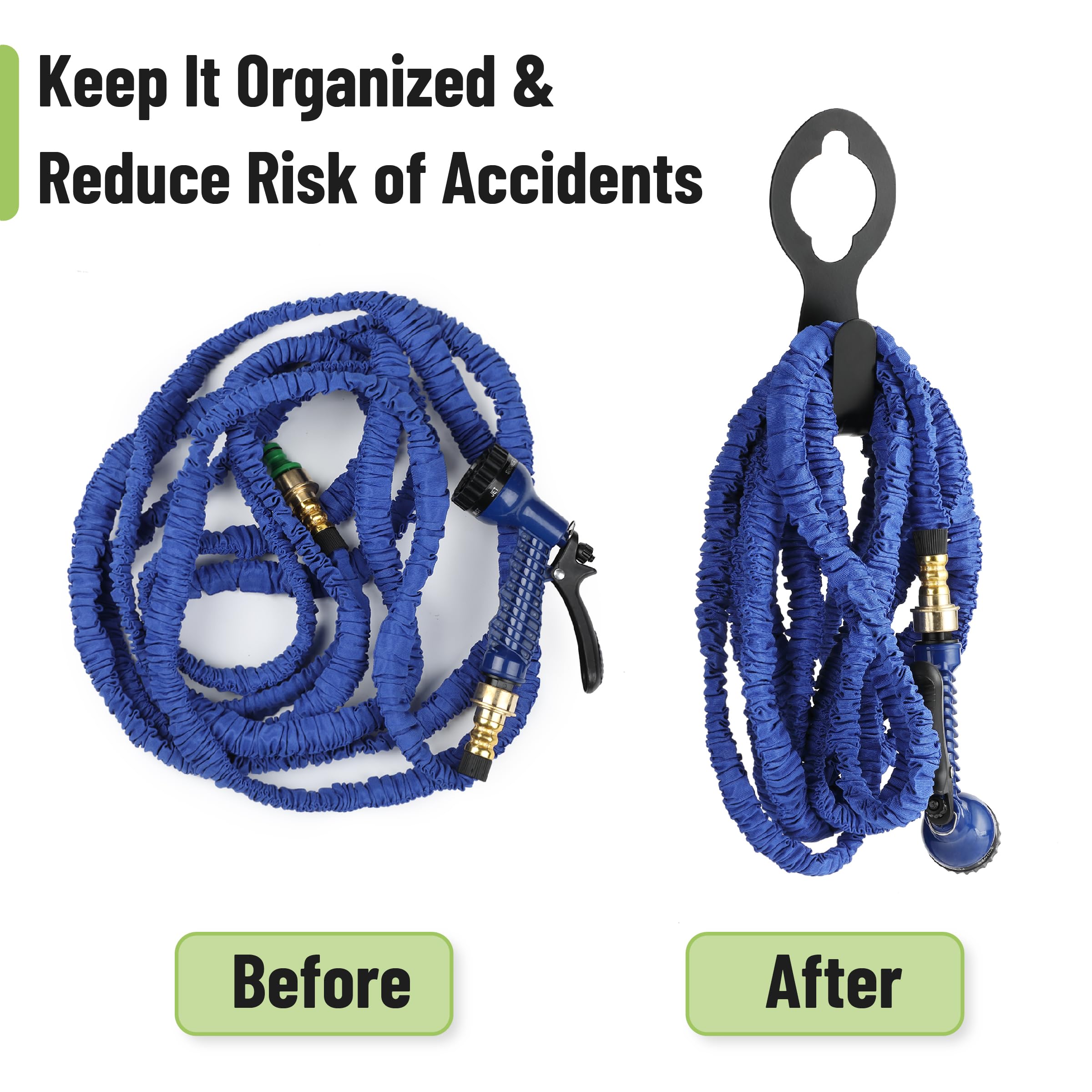 UNCO metal garden hose hanger raised design promotes quick drying.