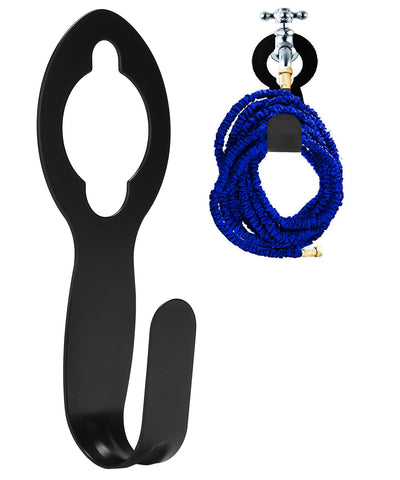 UNCO metal garden hose hanger wall mounted keeps hoses neat and ready.