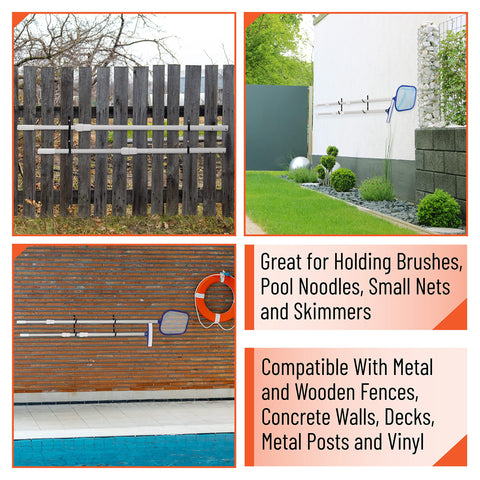 UNCO pool pole hanger black finish for sleek outdoor organization.