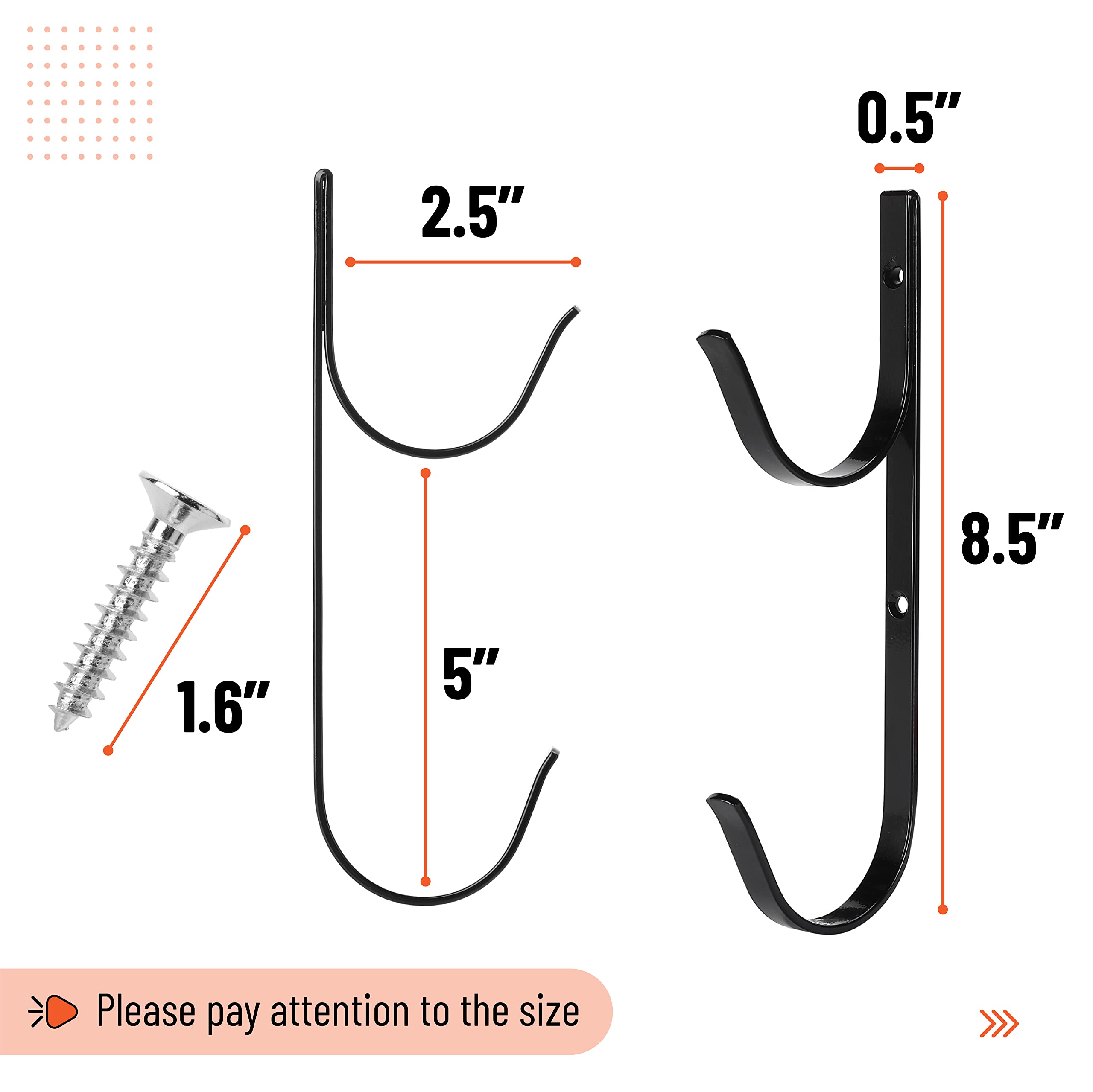 UNCO pool pole hanger concave double hook maximizes storage space.