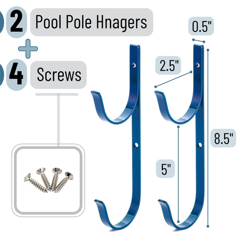 UNCO pool pole hanger green wall mounted saves space by storing hoses.