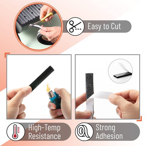 UNCO Smoker Gasket 0.12in-thick material withstands high temps while maintaining a tight edge.