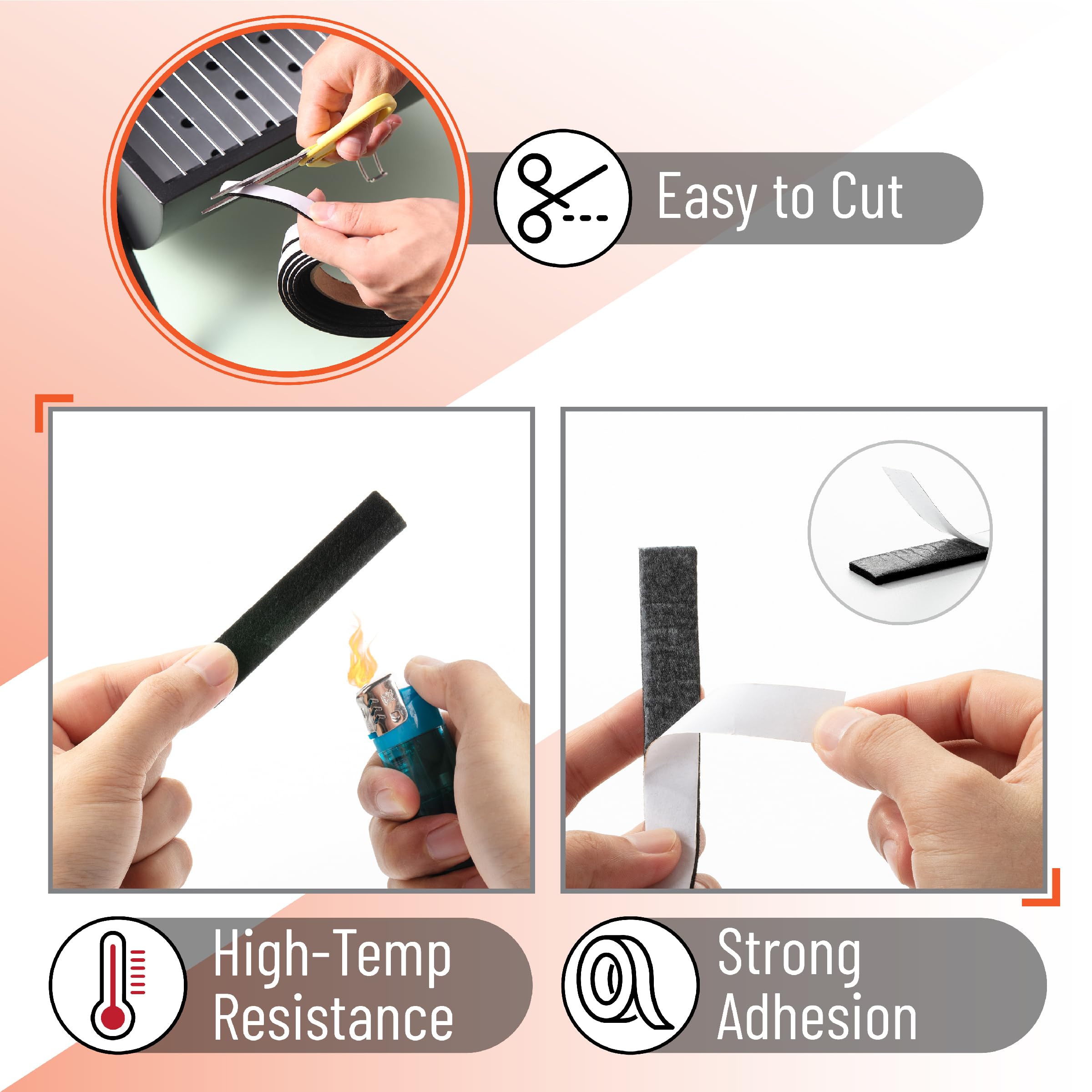 UNCO Smoker Gasket adhesive backing promises secure grip on grill surfaces.