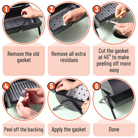 UNCO Smoker Gasket in black blends with grills and reduces visible gaps.