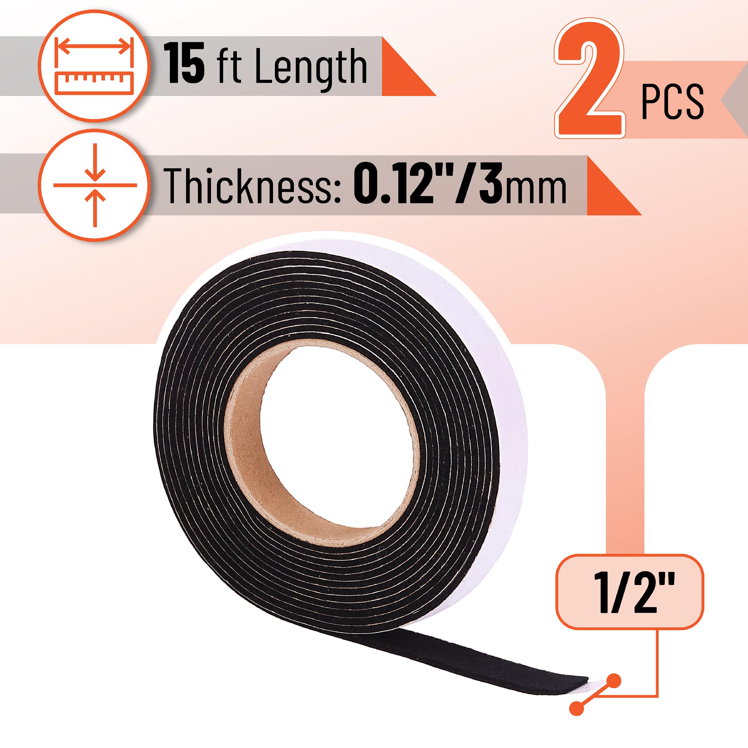 UNCO Smoker Gasket close-up shows precise 1/2 inch width and 0.12 inch thickness.