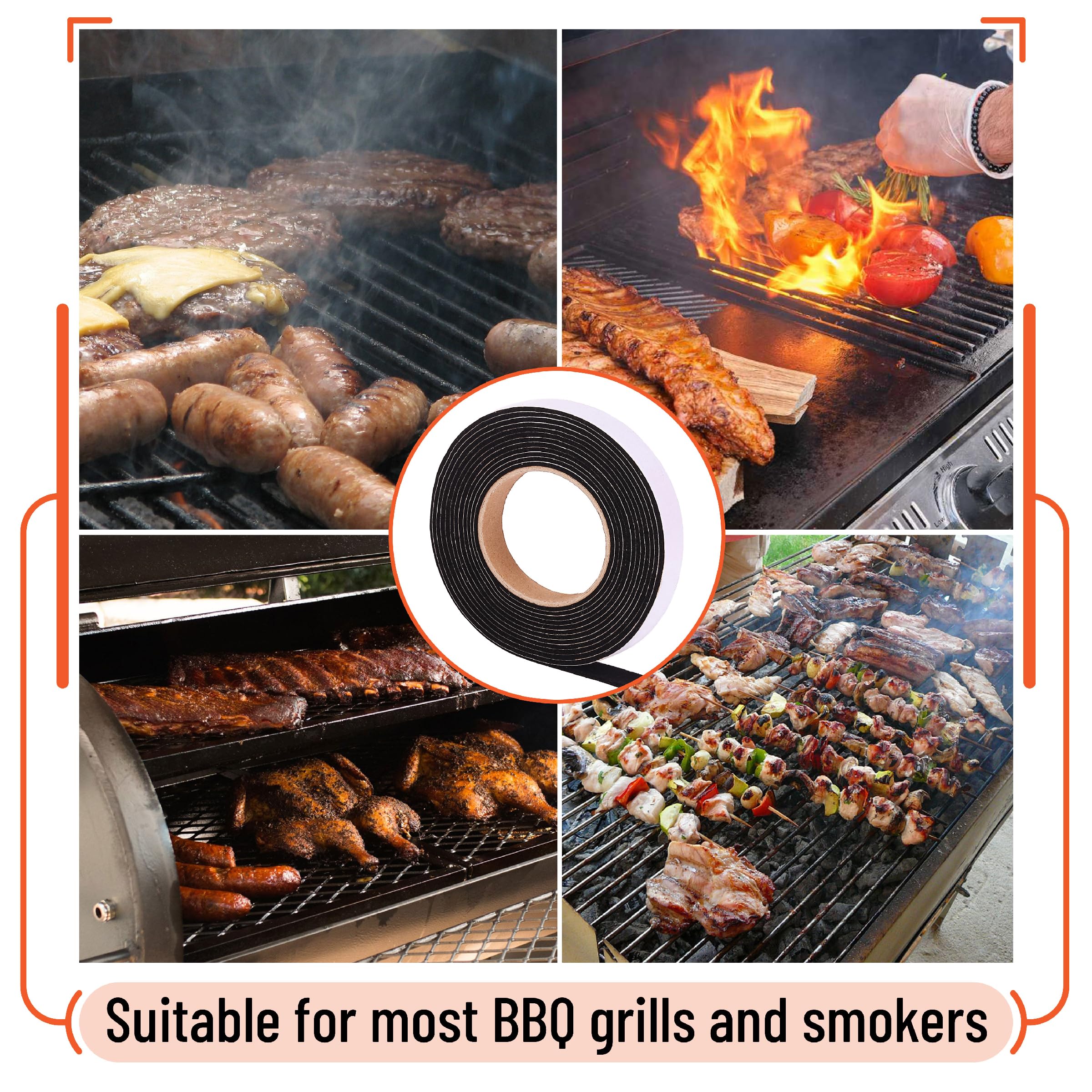 UNCO Smoker Gasket installed on grill doors improves smoke retention.