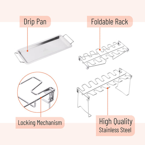UNCO stainless steel rack fits oven, grill, smoker for high-heat use