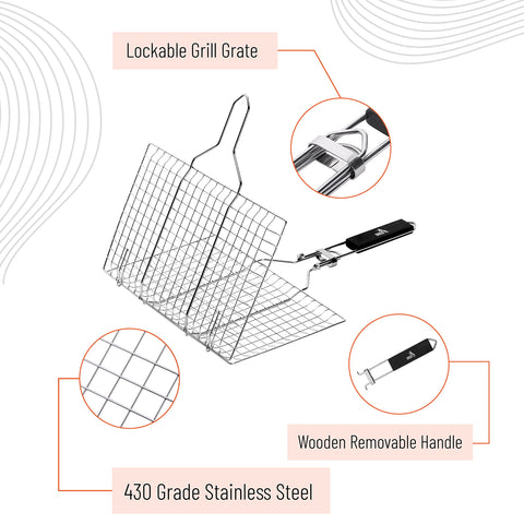 UNCO locking mechanism keeps foods secure for easy turning