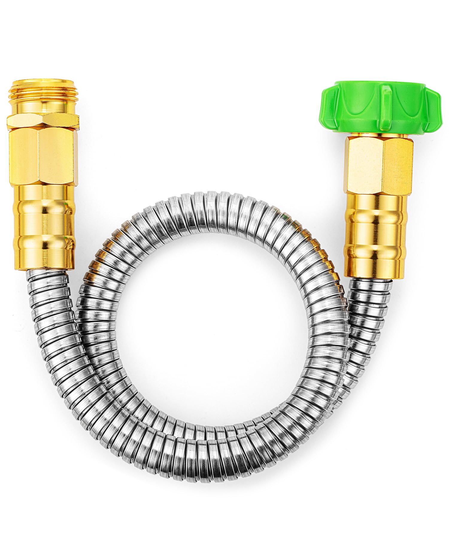 UNCO stainless steel garden hose 2ft compact for tight spaces and quick connections