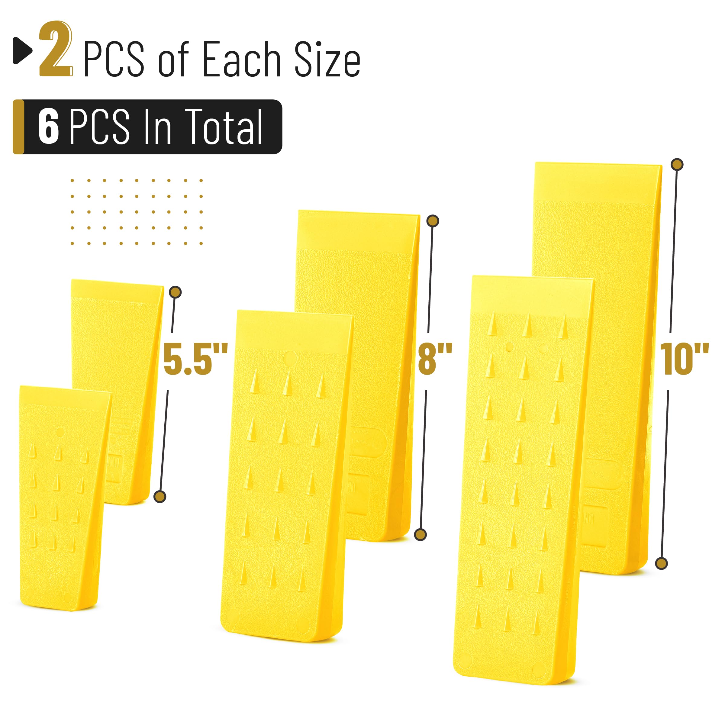 UNCO 8-inch tree felling wedge with anti-slip spikes for reliable grip.