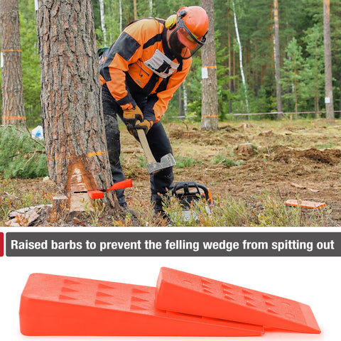 UNCO wedges serrated edges prevent slipping during log splitting.