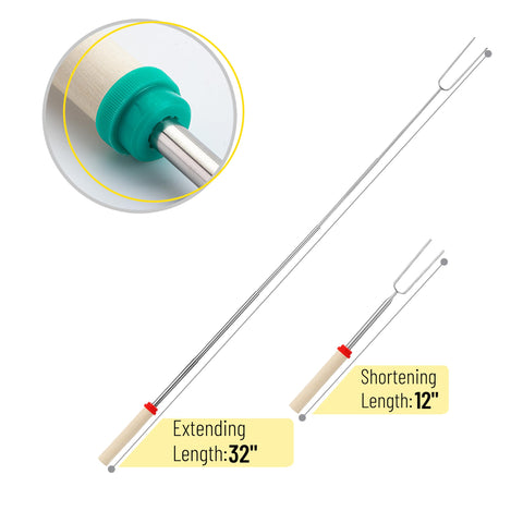 UNCO skewers with smooth wooden handles offer heat-resistant, comfortable grip.