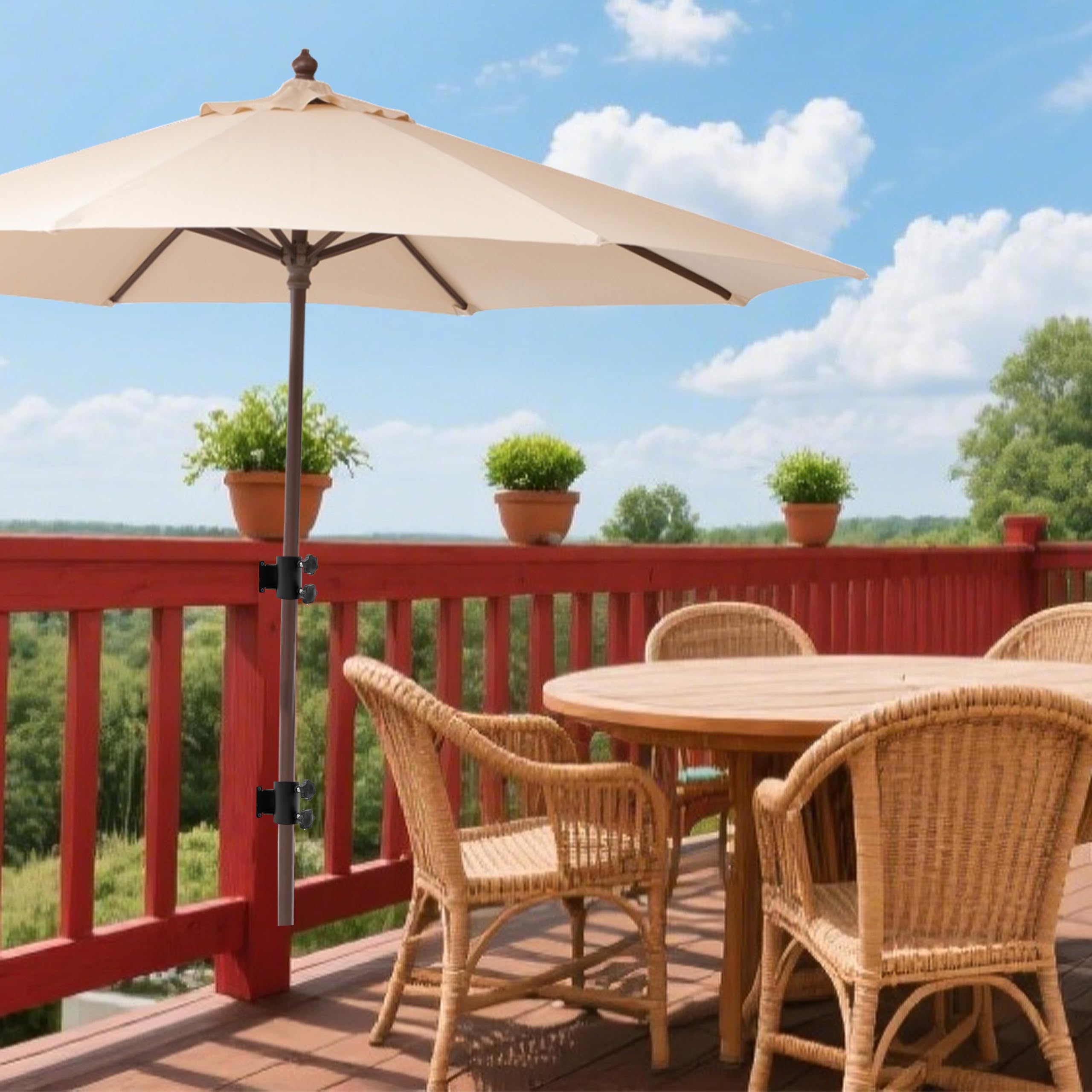 UNDADE patio umbrella holder improves shade setup on sunny days.