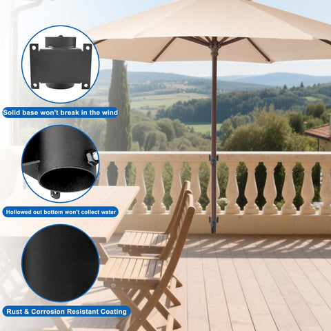 UNDADE outdoor clamp base supports reliable shade during gatherings.