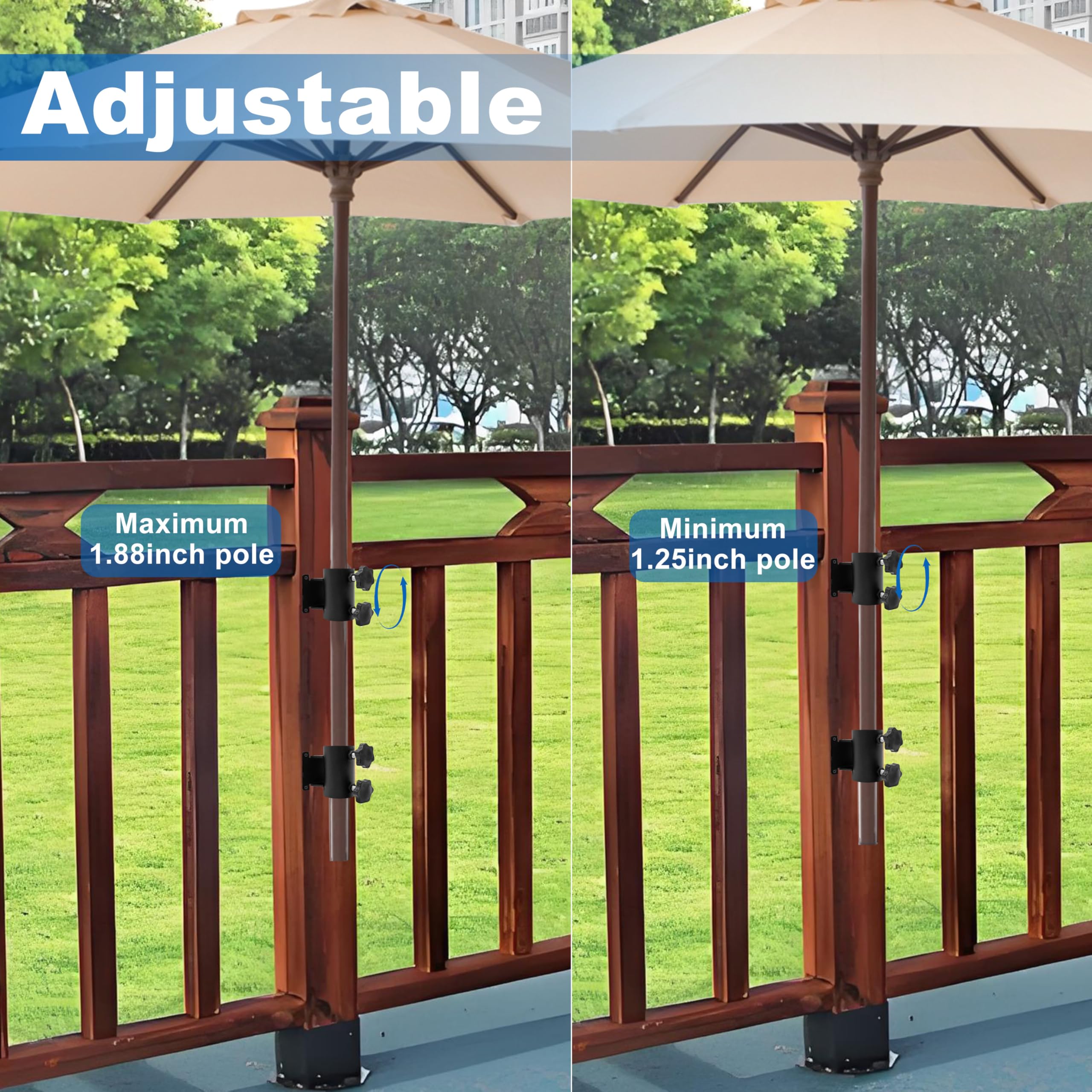 UNDADE patio umbrella holder showcases sleek, versatile design.