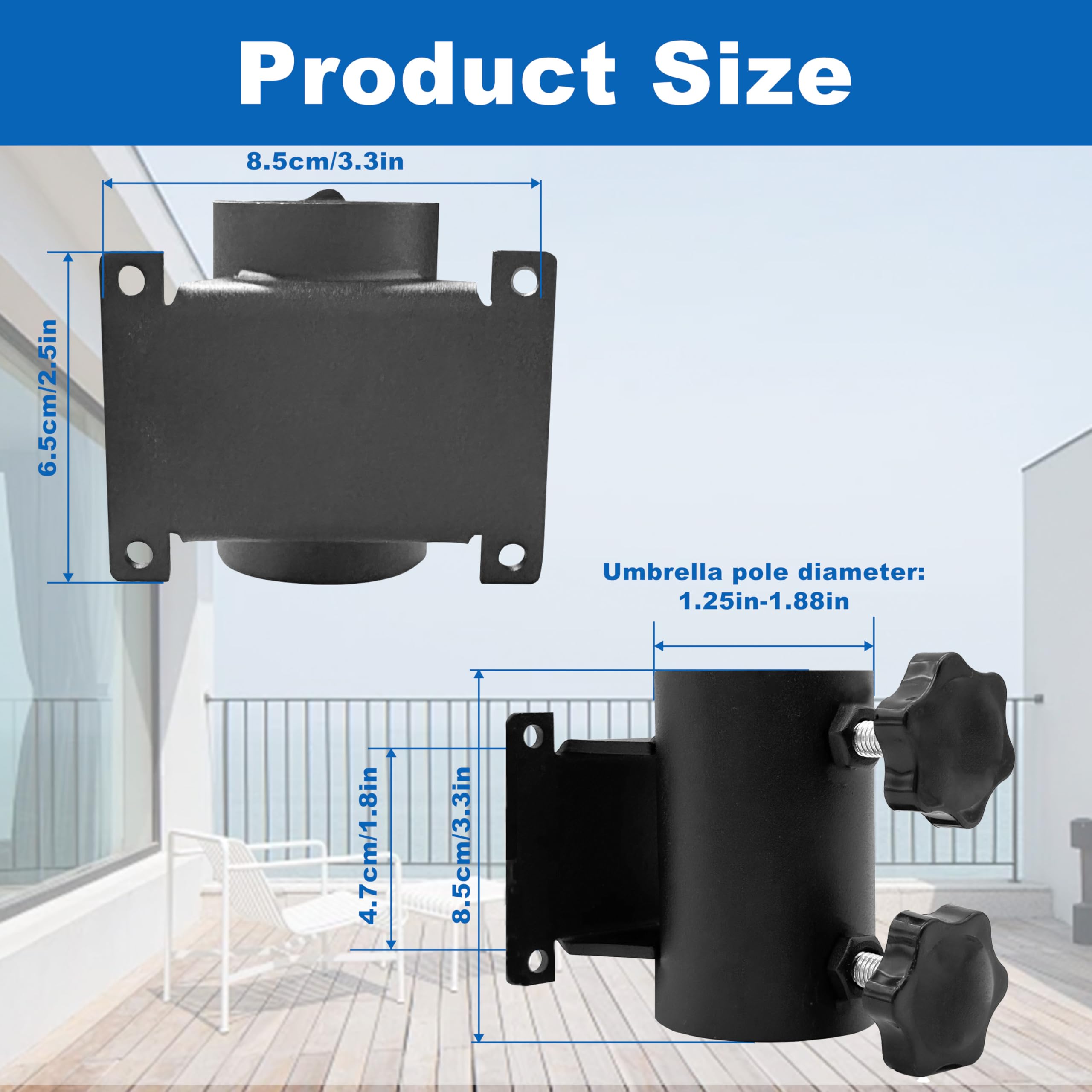 UNDADE patio umbrella holder features sturdy construction for wind resilience.