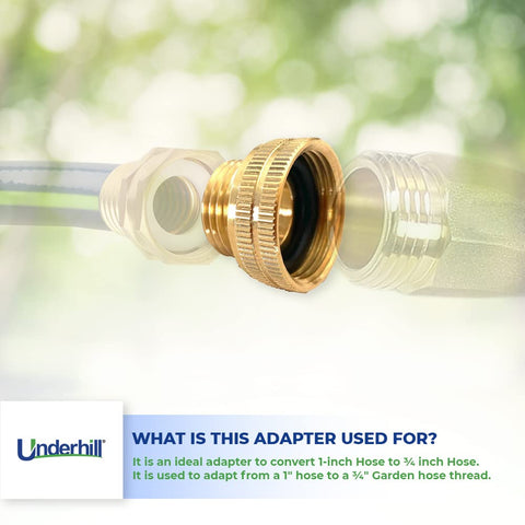 Underhill heavy-duty brass adapter close-up emphasizing corrosion resistance