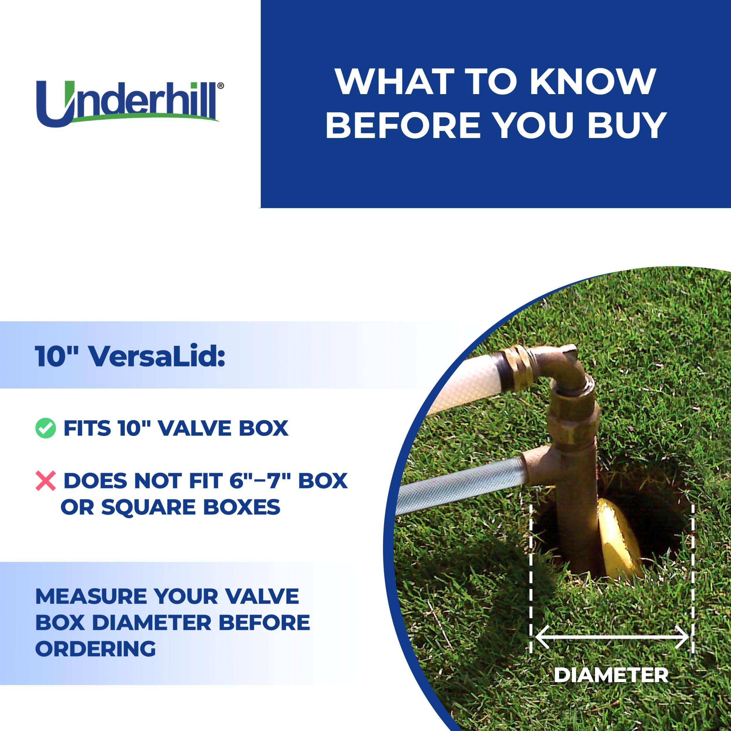 Underhill VersaLid durable, sun-resistant material for lasting outdoor irrigation.