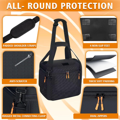 Undomip bag bottom non-slip pads reduce floor friction during transport.