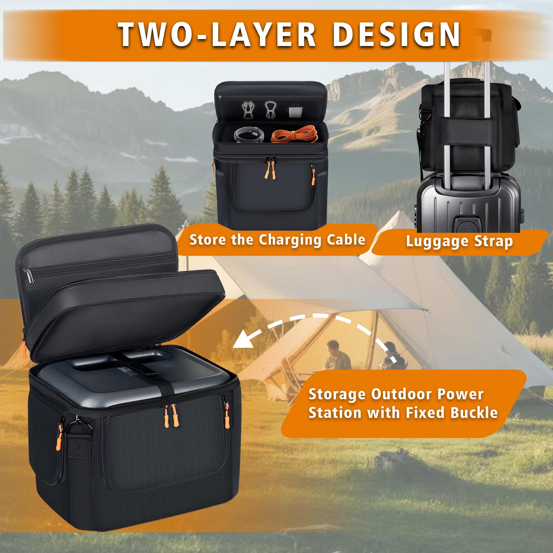 Undomip bag top opening provides easy access while keeping the power station secure.