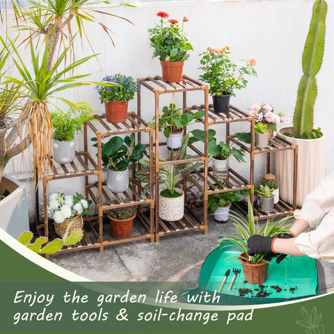 Uneedem corner stand with large capacity to hold many pots