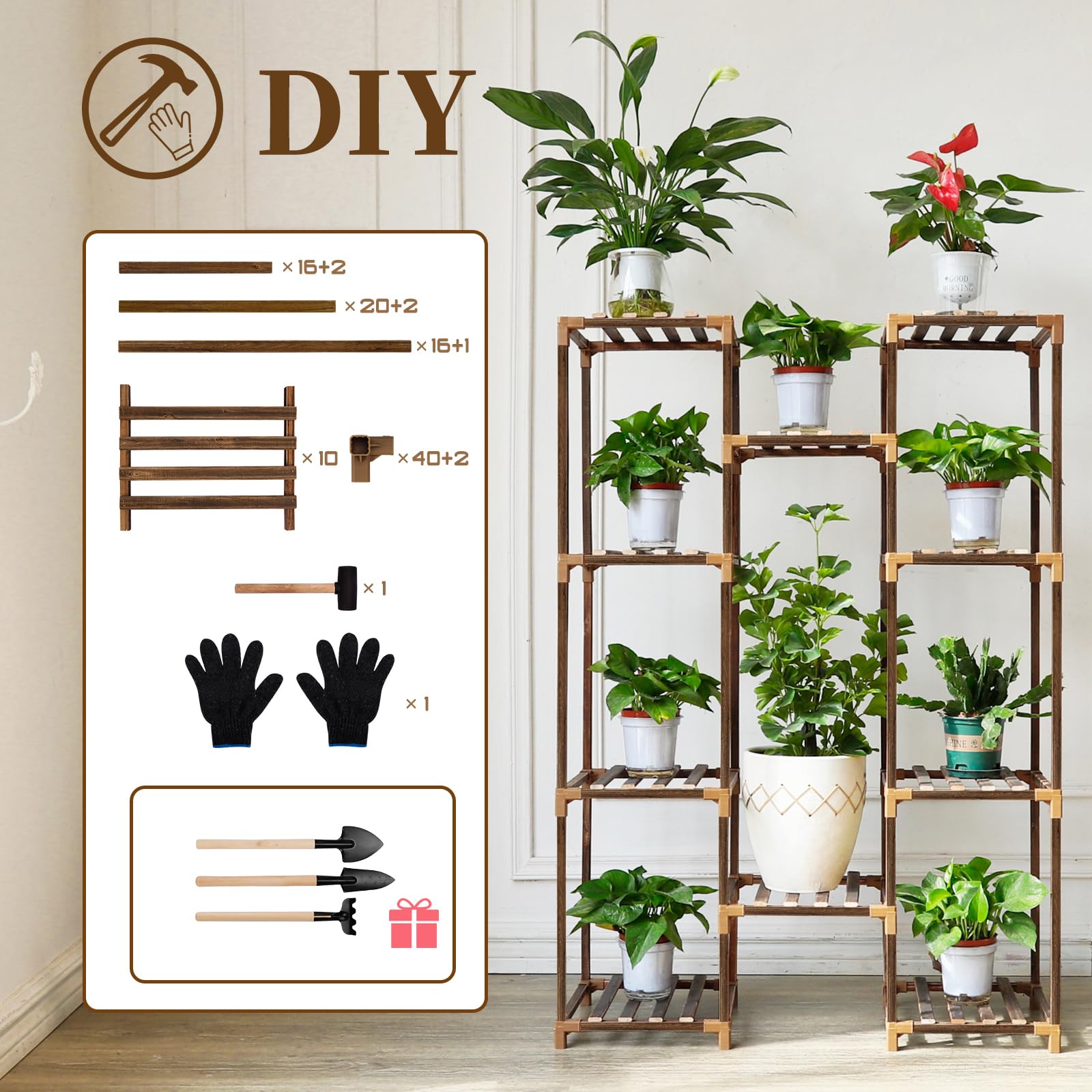 Uneedem indoor-outdoor plant stand versatile for balcony, patio, or living room
