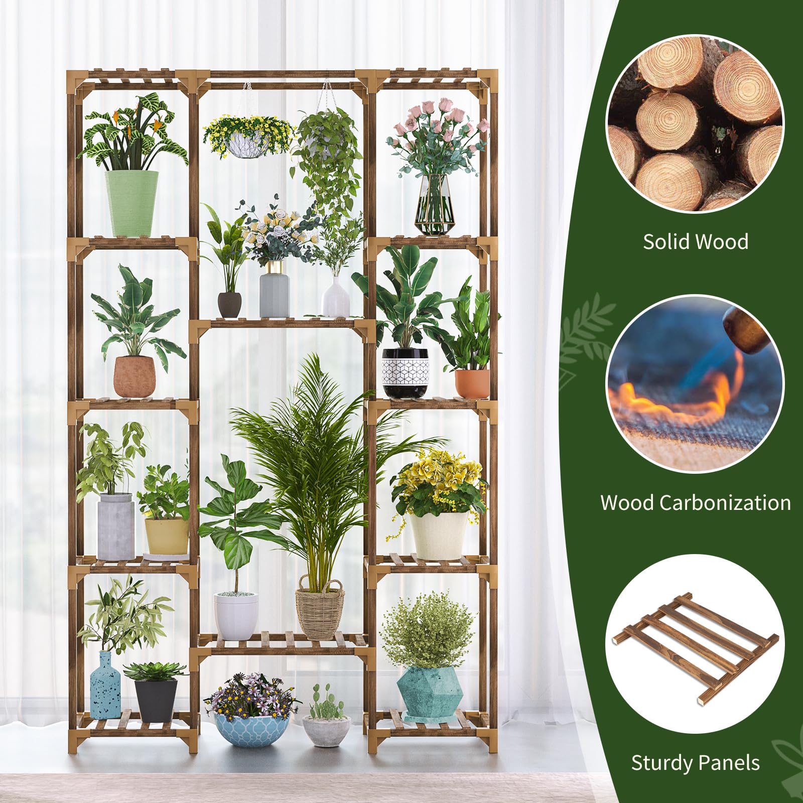Uneedem indoor outdoor rack blends natural wood into any space.