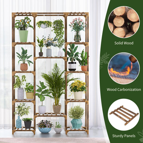 Uneedem indoor outdoor rack blends natural wood into any space.