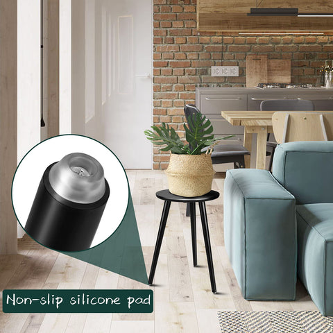 Uneedem modern plant table closeup reveals smooth wood grain and finish.