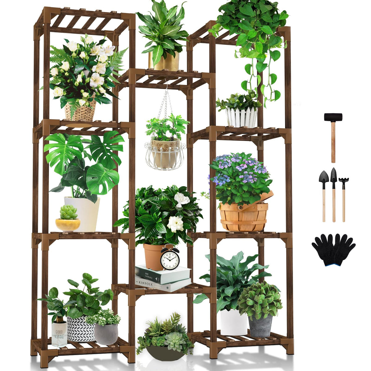 Uneedem 10-tier plant shelf for space-saving indoor gardening