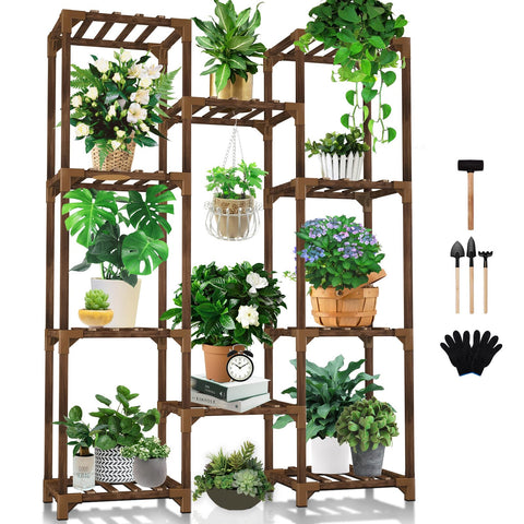 Uneedem 10-tier plant shelf for space-saving indoor gardening