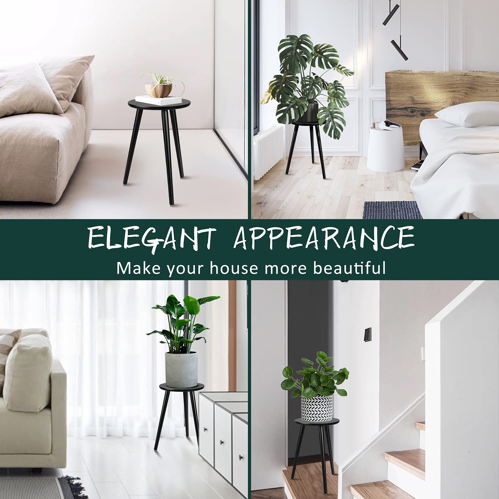 Uneedem plant stand silicone pad base protects floors from scratches.