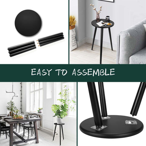 Uneedem round-top plant holder in black for varied pots.