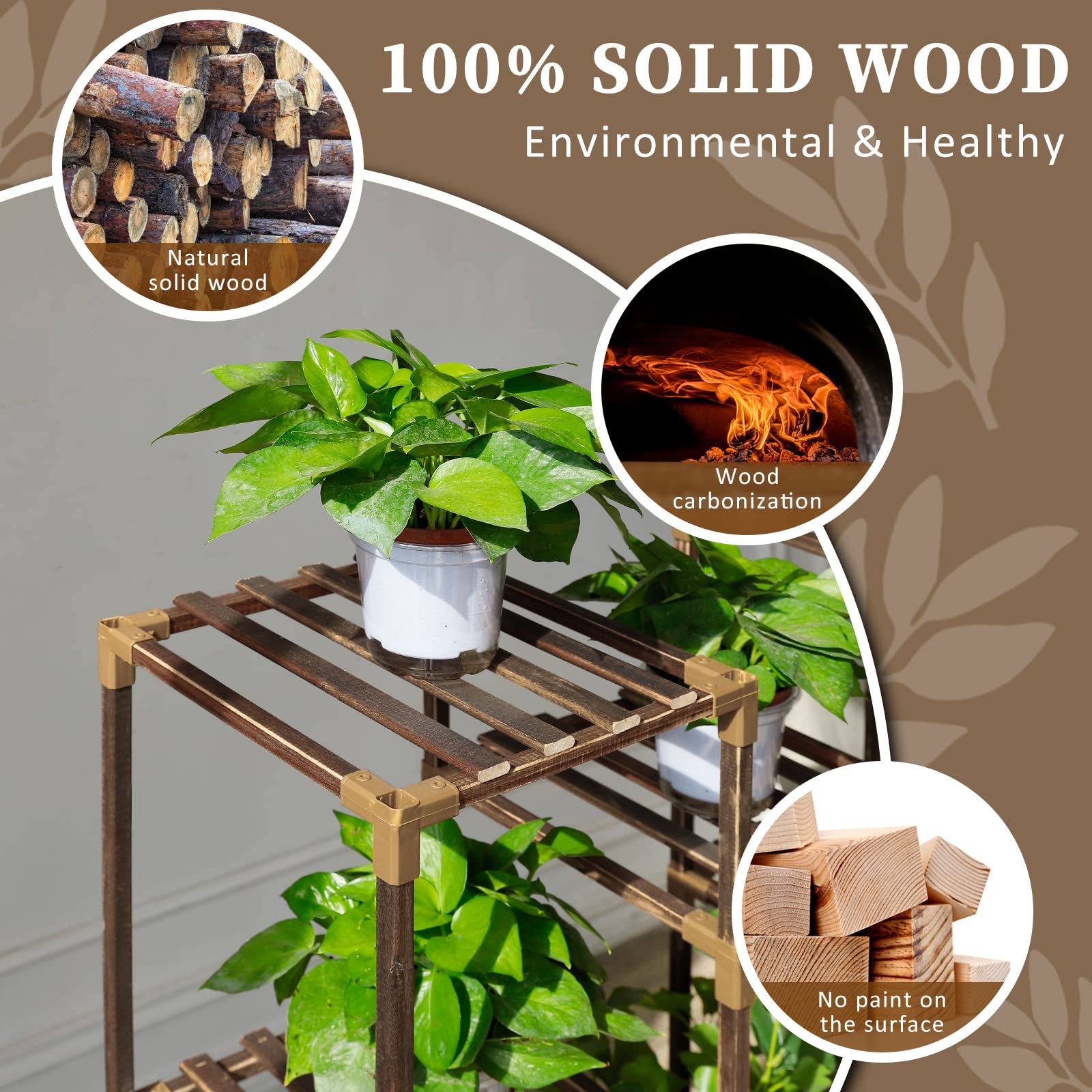Uneedem tall plant stand holds multiple pots, ideal for organized greenery on balcony
