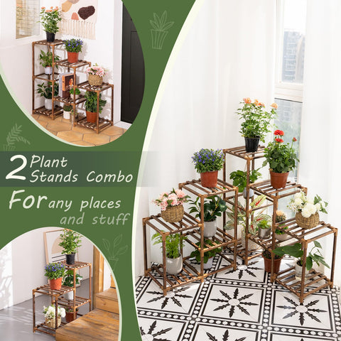 Uneedem wood plant stand suitable for indoor and outdoor use