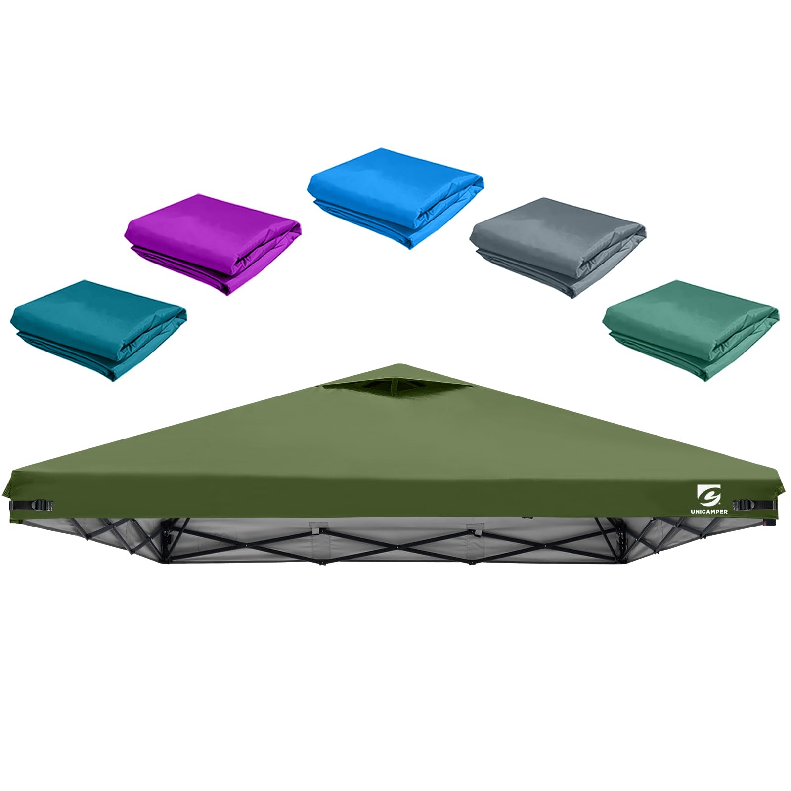 UNICAMPER 10x10 canopy top olive green shade for backyard protection